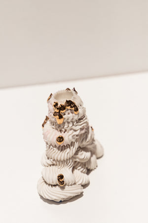 Ebony Russell Piped Dream Studio porcelain candle holder on Makers' Mrkt, makers market Melbourne