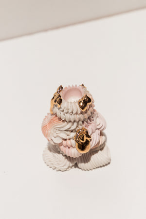 Ebony Russell, Piped Dream Studio porcelain candle holder on Makers' Mrkt , makers market Melbourne