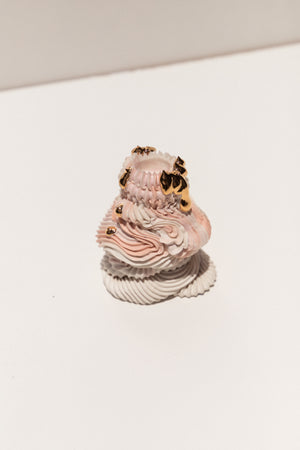 Ebony Russell, Piped Dream Studio porcelain candle holder on Makers' Mrkt , makers market Melbourne