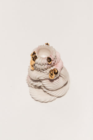 Ebony Russell, Piped Dream Studio porcelain candle holder on Makers' Mrkt , makers market Melbourne