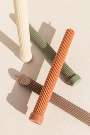 Black Blaze Pillar soy candle in blush peach . Makers Market Makers' Mrkt Melbourne