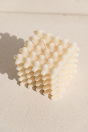 Andrej Urem architectural soy candle in white on Makers Mrkt makers market Melbourne