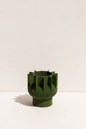 UAU Project Khaki S Vase 3D printed PLA candle holder on Makers' Mrkt , makers market Melbourne