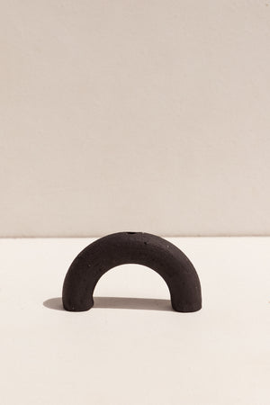 Deborah Sweeney matte black ceramic arc vase on Makers' Mrkt Makers market Melbourne