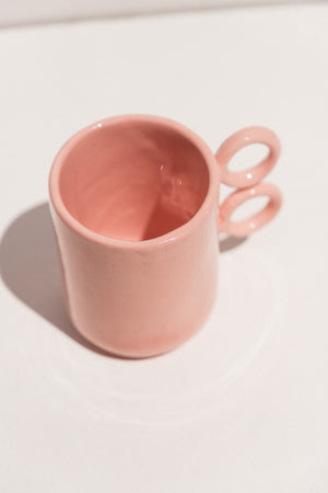 Abs Objects pink ceramic scissor mug on Makers' Mrkt Makers Market Melbourne