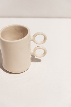 Abs Objects white ceramic scissor mug on Makers' Mrkt Makers Market Melbourne