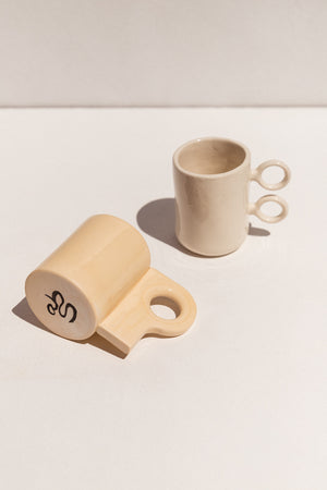 Abs Objects white ceramic scissor mug on Makers' Mrkt Makers Market Melbourne
