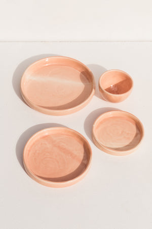 Abs Objects pink peach hand painted ceramic plate on Makers' Mrkt Makers market Melbourne