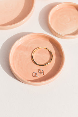 Abs Objects pink peach hand painted ceramic plate on Makers' Mrkt Makers market Melbourne