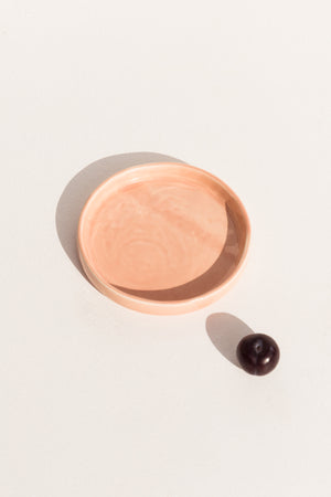 Abs Objects pink peach hand painted ceramic plate on Makers' Mrkt Makers market Melbourne