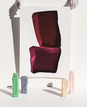 Natasha Madeiski candle duo in pink and beige on Makers' Mrkt Makers Market Melbourne