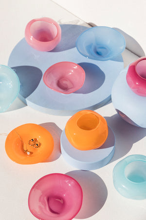 Lope Home fushia glass bowl for trinktes and jewellery, great gift idea Makers Market Makers' Mrkt Melbourne