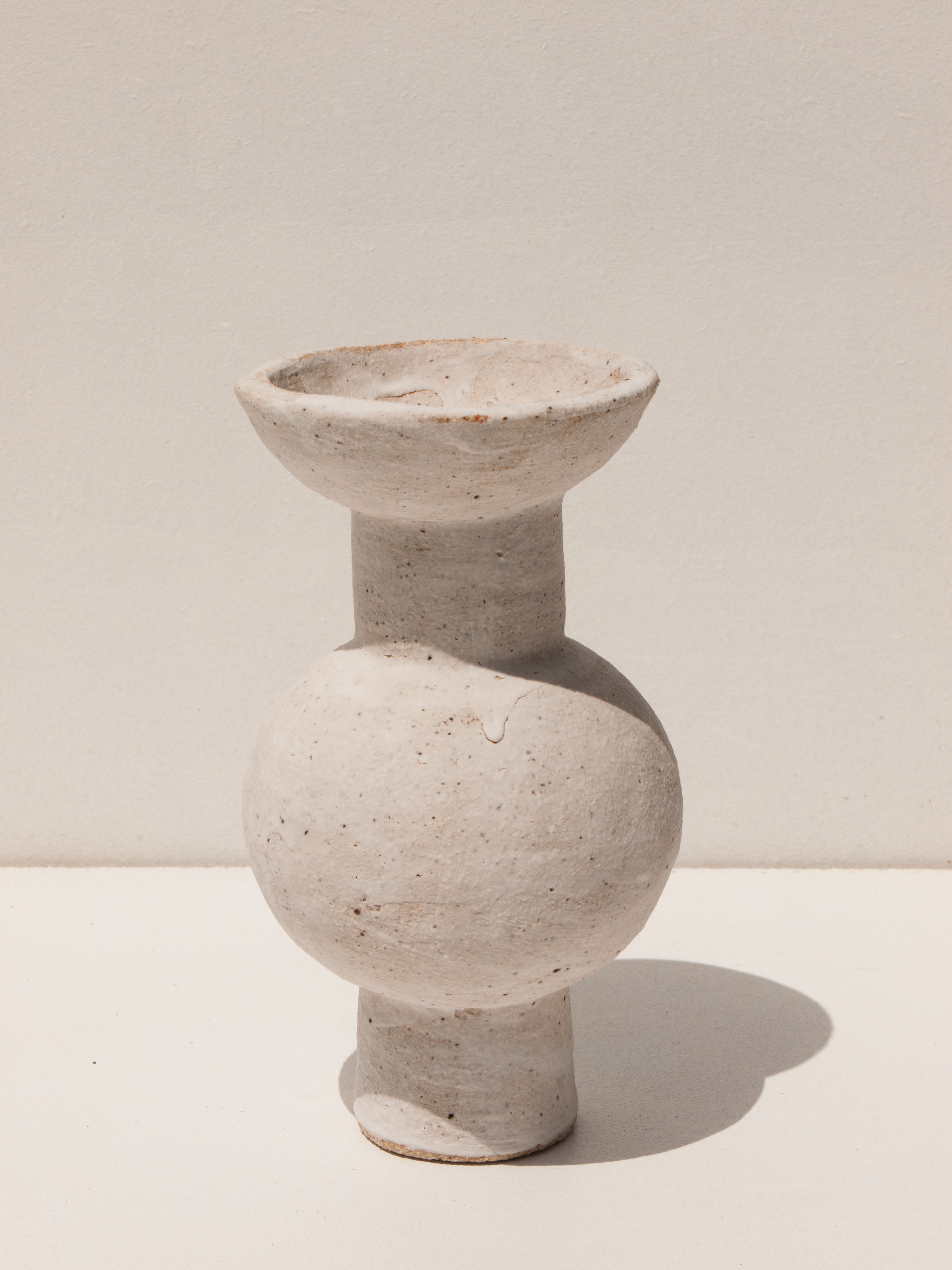 Maker's Mrkt Makers Market Melbourne Clae Studio Heirloom ceramic vase in white glaze. handmade