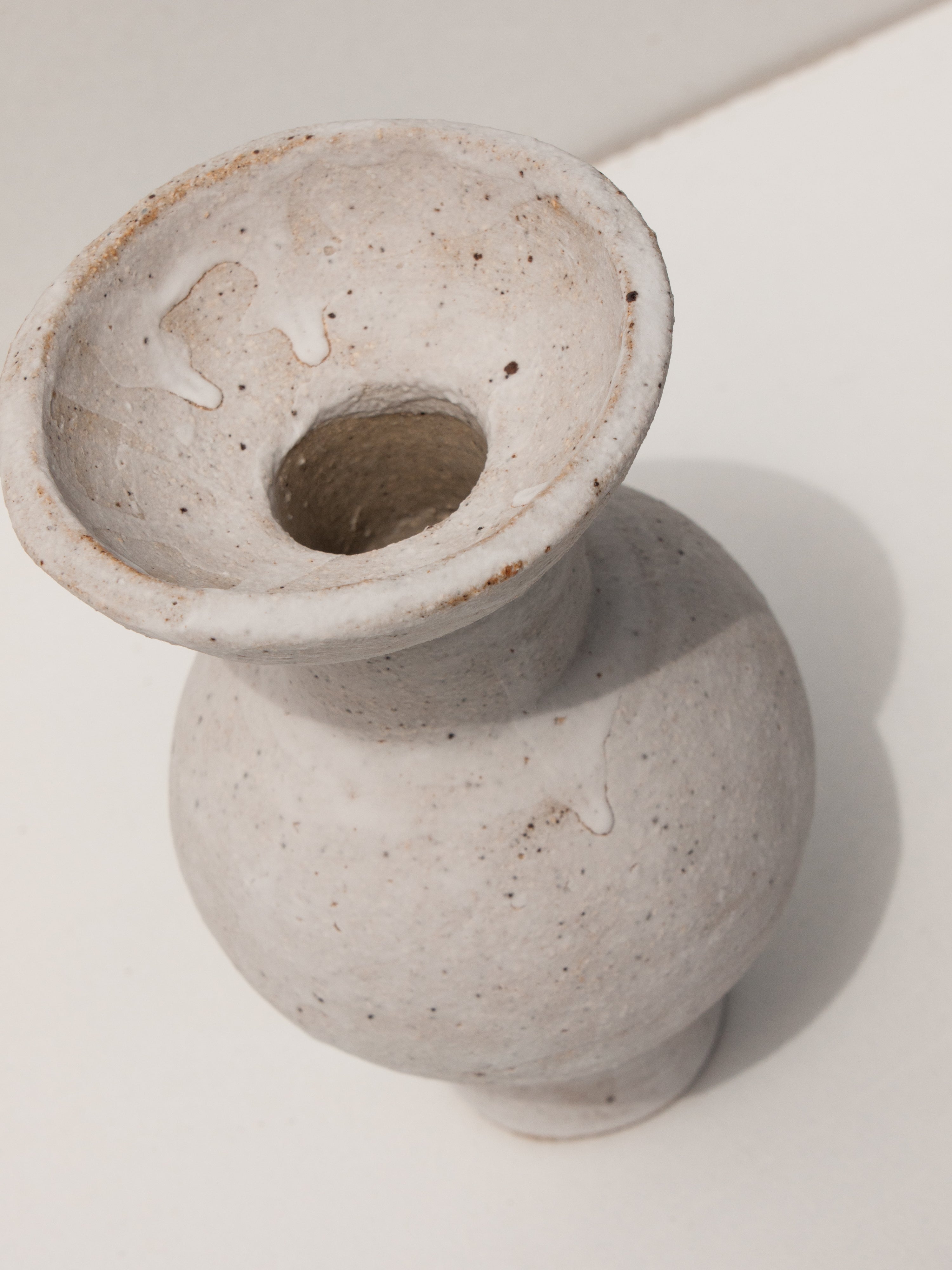 Maker's Mrkt Makers Market Melbourne Clae Studio Heirloom ceramic vase in white glaze. handmade