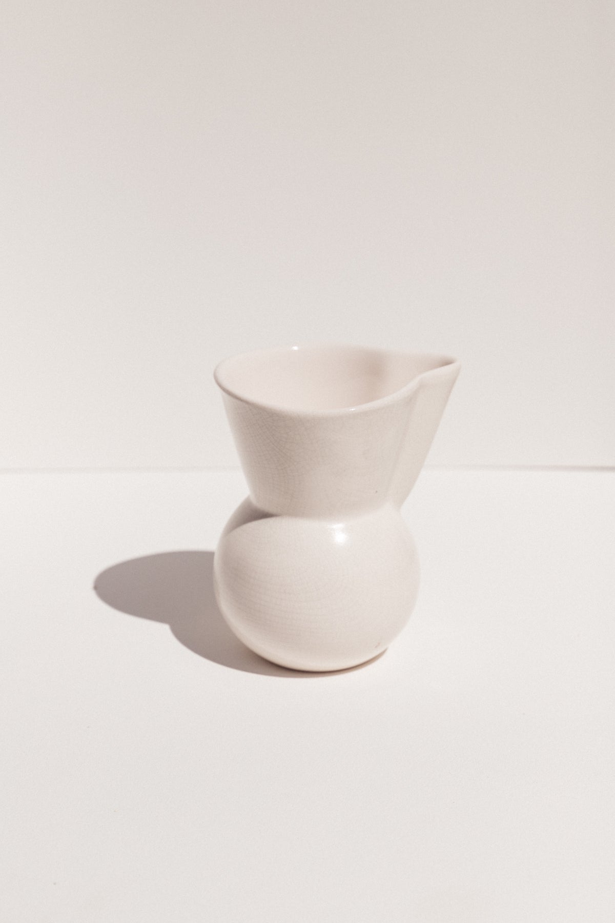 Handleless Jug in Bone Crackle by Gidon Bing on Makers' Mrkt makers market Melbourne