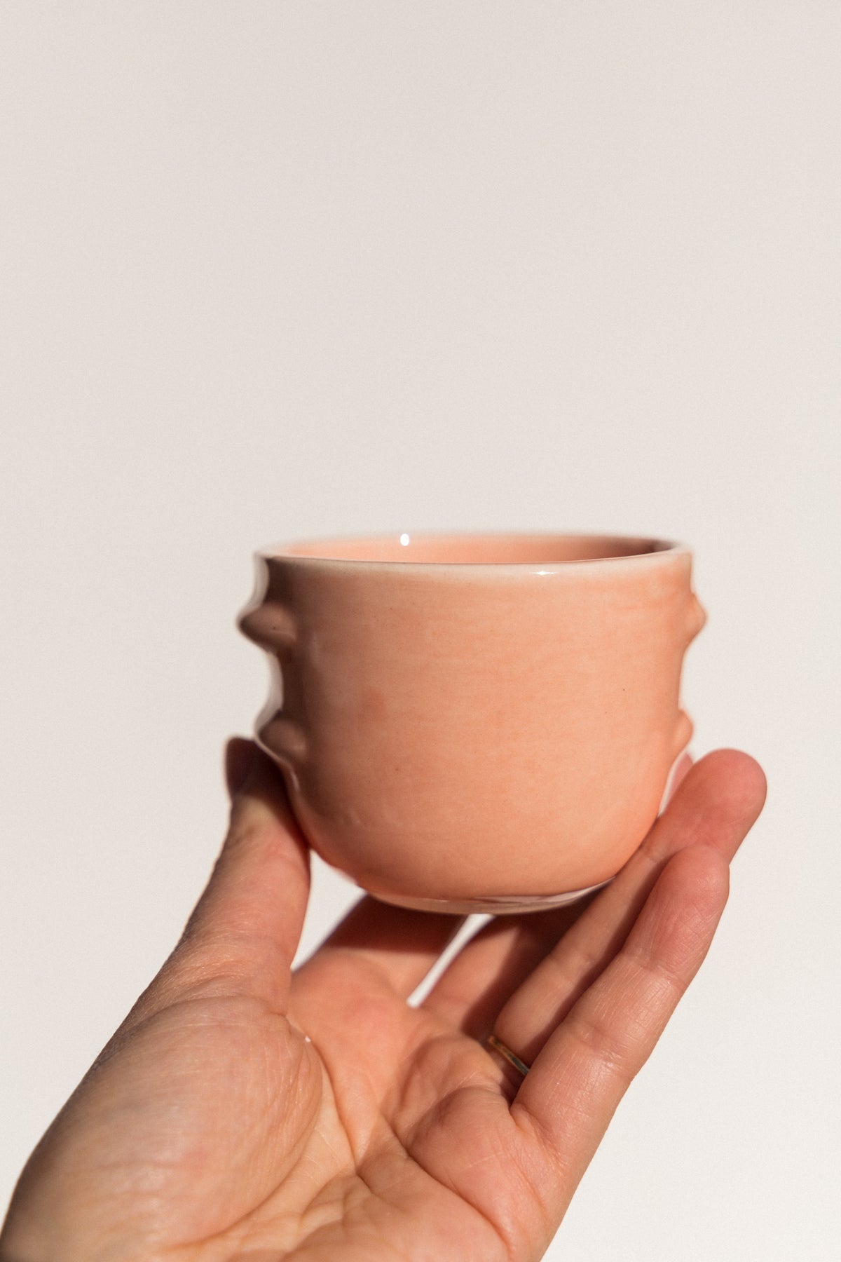 Abs Objects Peach ceramic Espresso cup on Maker's Mrkt, makers market Melbourne