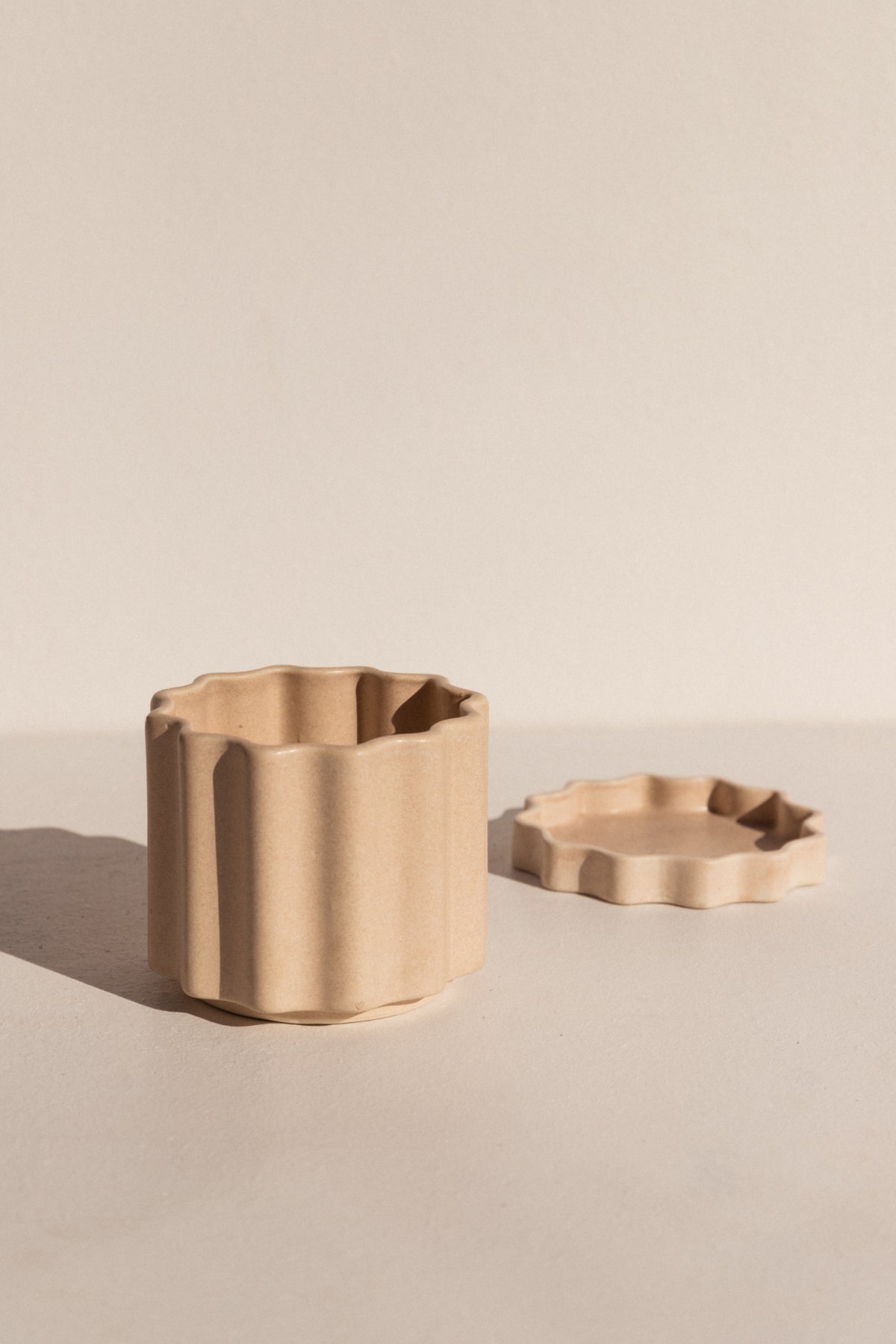 Ella Reweti small ceramic planter in buff colour on Makers' Mrkt Makers Market Melbourne