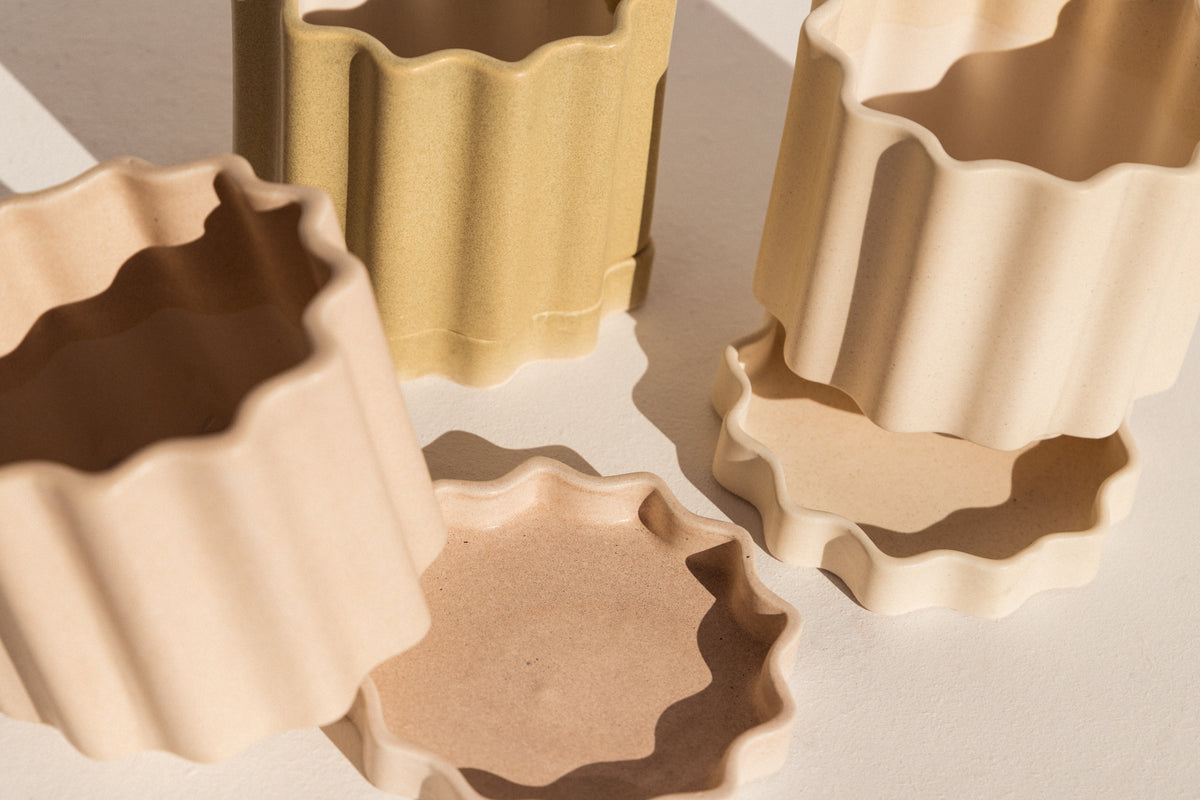 Ella Reweti small ceramic planter in buff colour on Makers' Mrkt Makers Market Melbourne