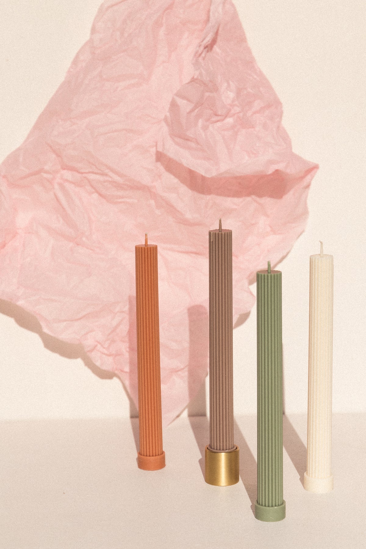 Black Blaze Pillar soy candle in blush peach . Makers Market Makers' Mrkt Melbourne