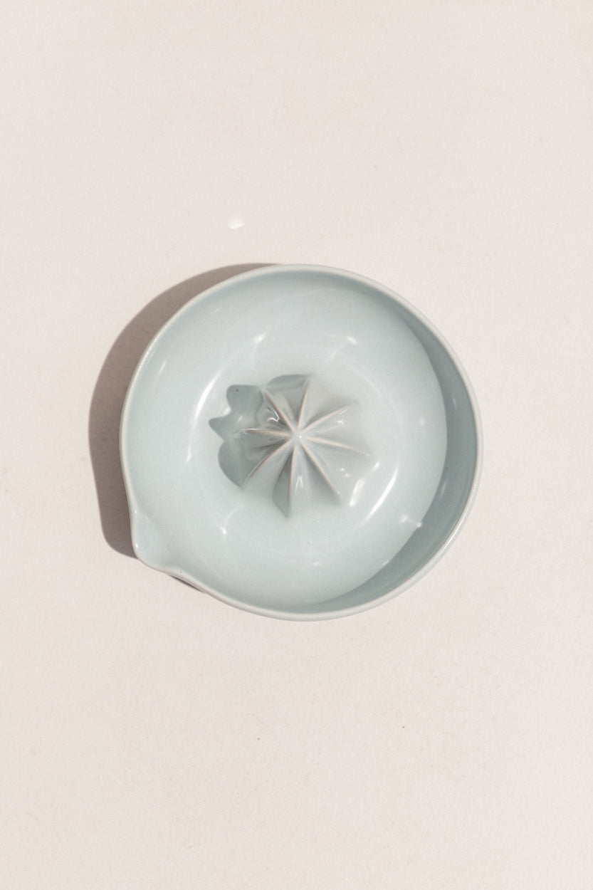 GIdon Bing Eggshell blue ceramic citrus juicer on Makers' Mrkt Makers market Melbourne
