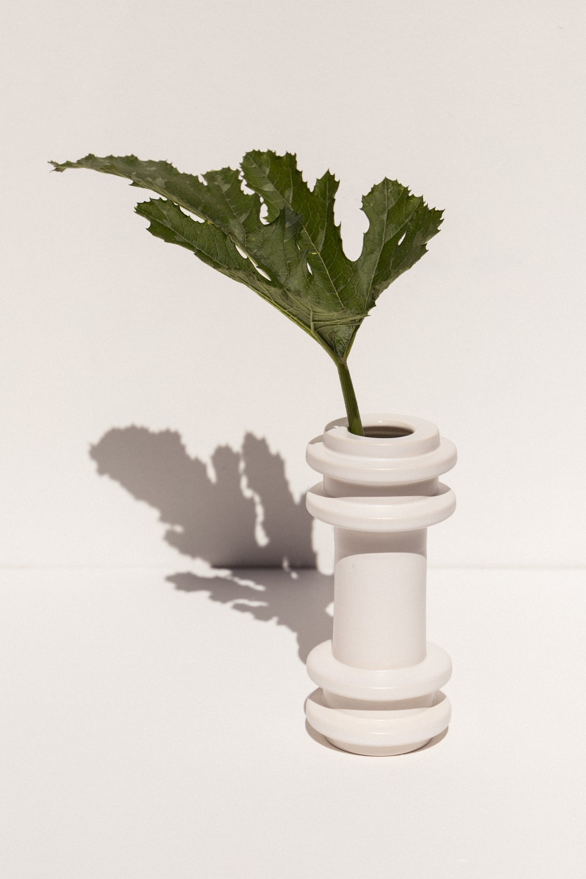 Severj Studio Istanbul crisp white Totem 1 ceramic vase on makers' Mrkt Makers Market Melbourne