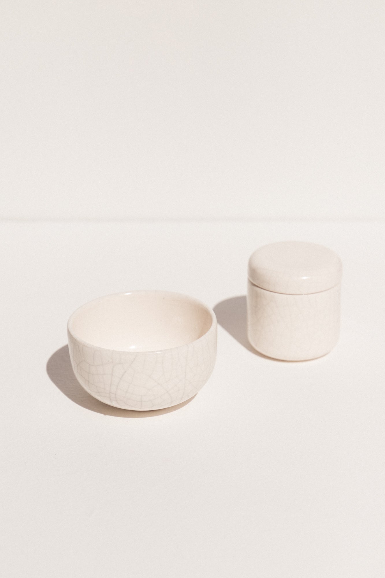 Gidon Bing white ceramic olive bowl in white crackle finish on Makers' Mrkt Makers Market Melbourne 