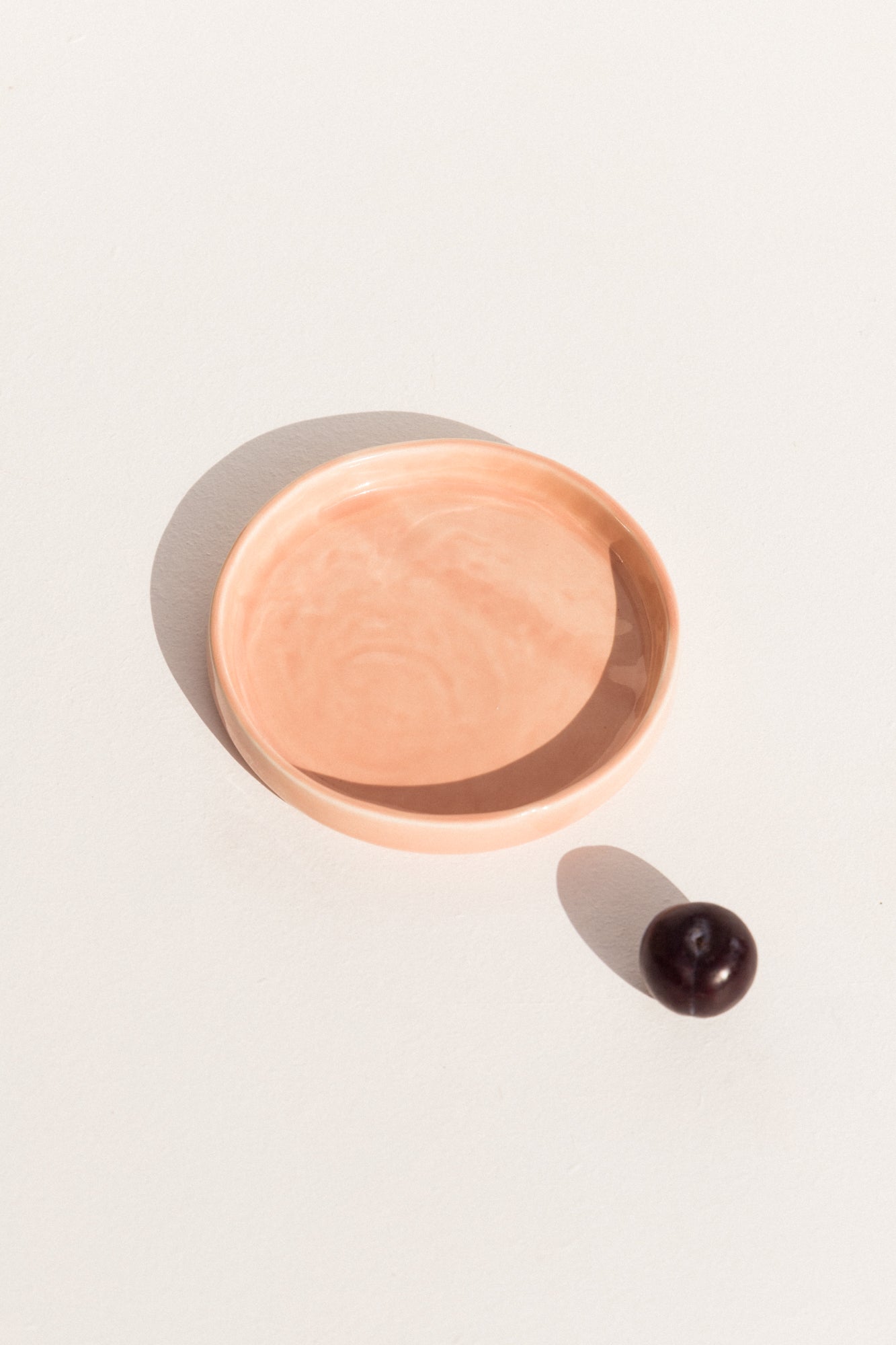 Abs Objects pink peach  hand painted ceramic plate on Makers' Mrkt Makers market Melbourne