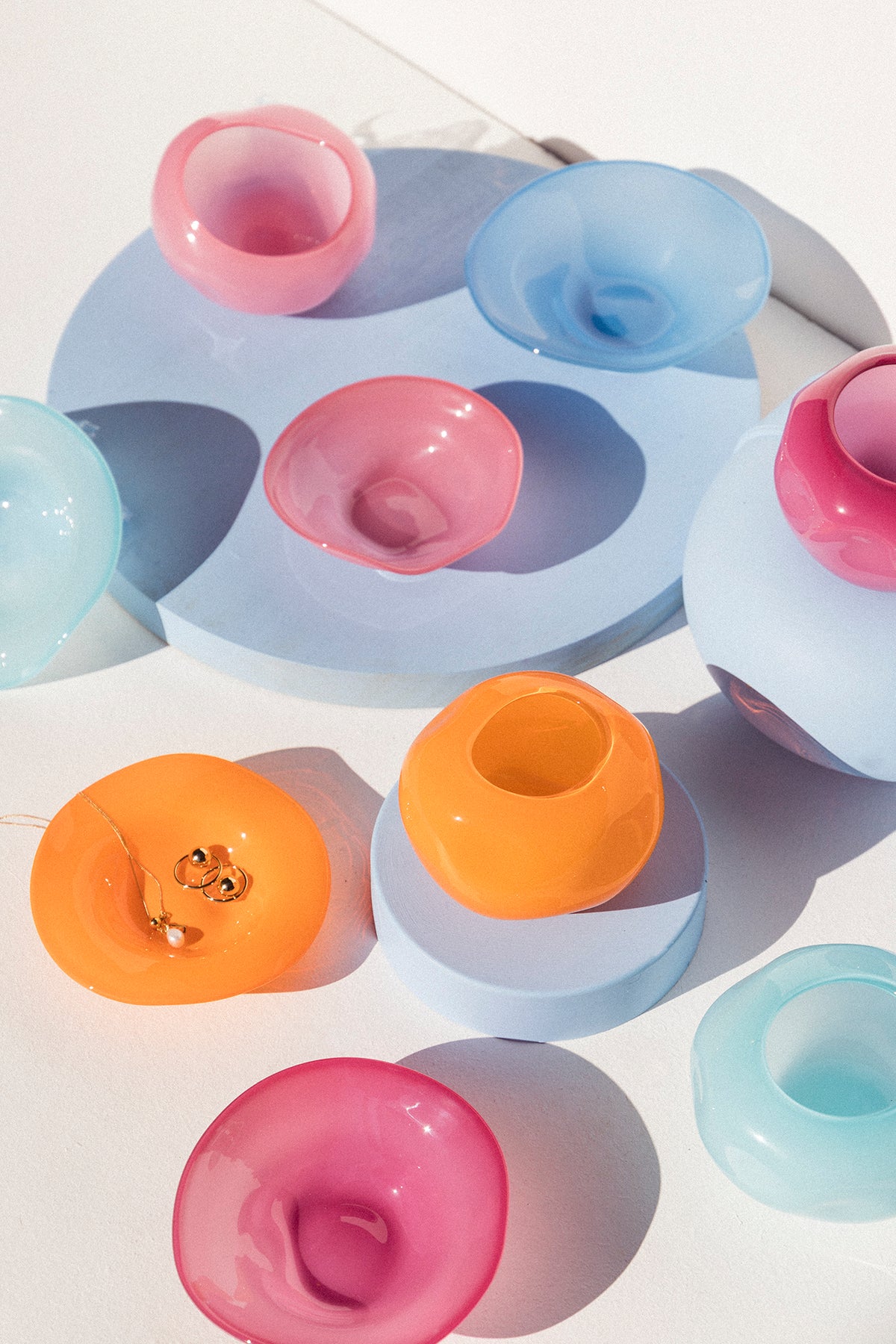 Lope Home fushia glass bowl for trinktes and jewellery, great gift idea Makers Market Makers' Mrkt Melbourne