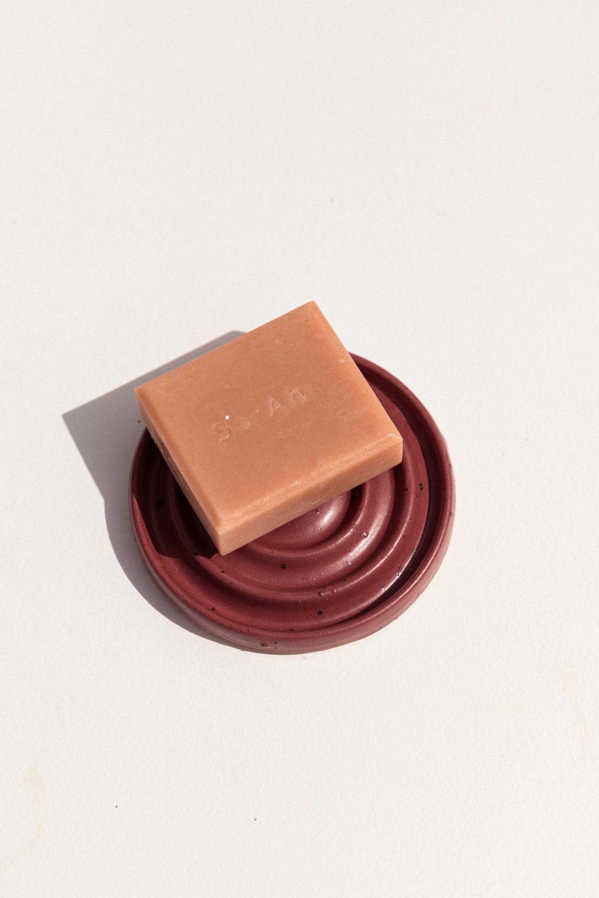 Deborah Sweeney Ceramic Soap dish in Wild Berry red on Makers' Mrkt makers market Melbourne